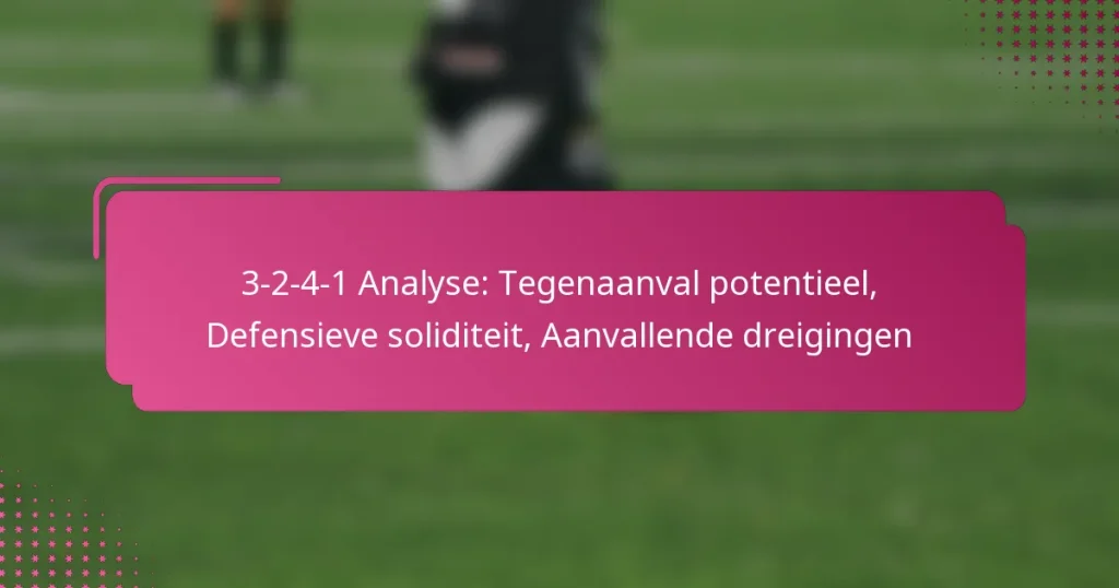 3-2-4-1 Analyse: Tegenaanval potentieel, Defensieve soliditeit, Aanvallende dreigingen
