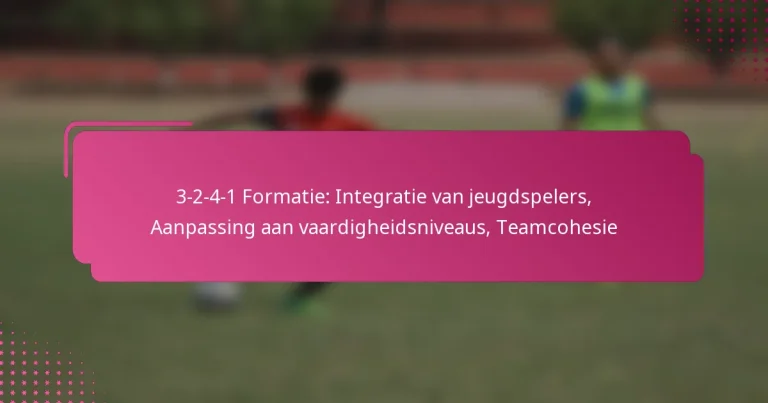 3-2-4-1 Formatie: Integratie van jeugdspelers, Aanpassing aan vaardigheidsniveaus, Teamcohesie