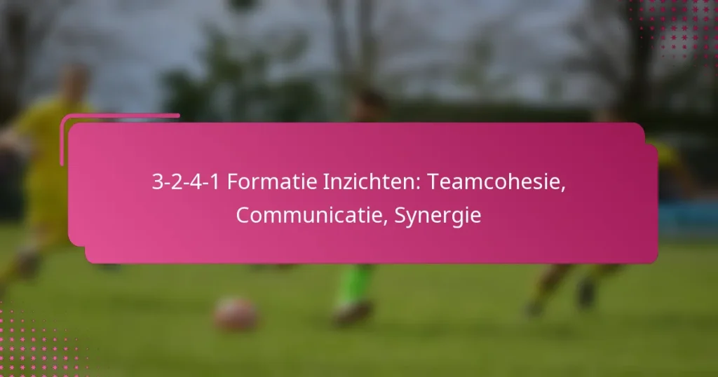 3-2-4-1 Formatie Inzichten: Teamcohesie, Communicatie, Synergie