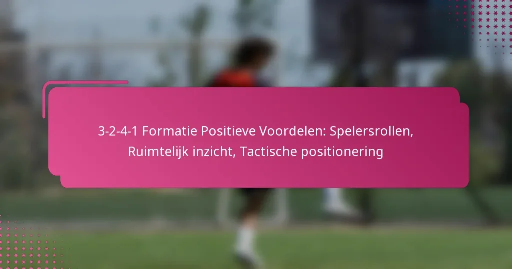 3-2-4-1 Formatie Positieve Voordelen: Spelersrollen, Ruimtelijk inzicht, Tactische positionering