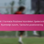 3-2-4-1 Formatie Positieve Voordelen: Spelersrollen, Ruimtelijk inzicht, Tactische positionering