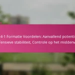 3-2-4-1 Formatie Voordelen: Aanvallend potentieel, Defensieve stabiliteit, Controle op het middenveld