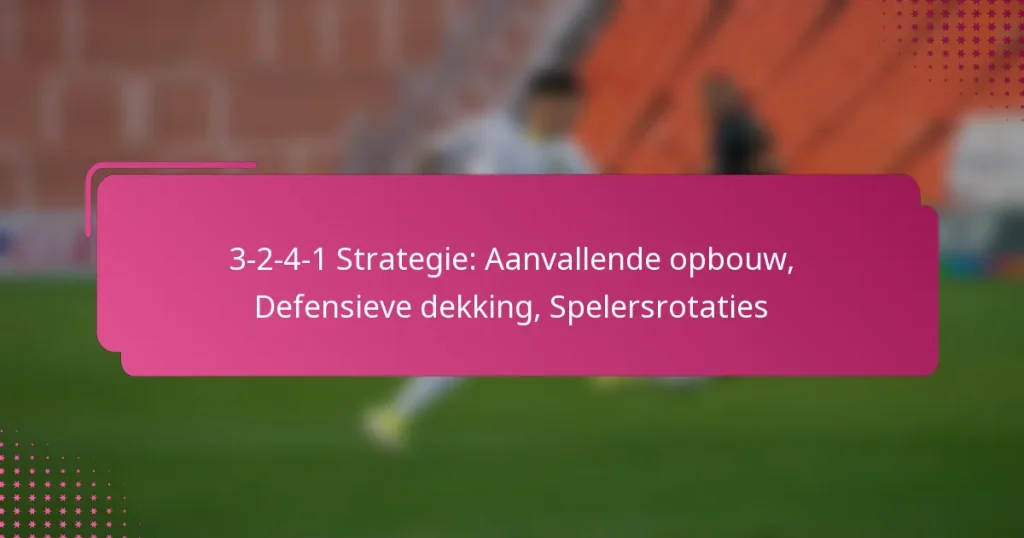 3-2-4-1 Strategie: Aanvallende opbouw, Defensieve dekking, Spelersrotaties