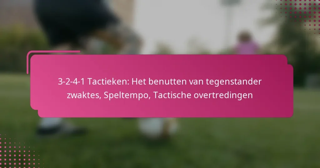 3-2-4-1 Tactieken: Het benutten van tegenstander zwaktes, Speltempo, Tactische overtredingen
