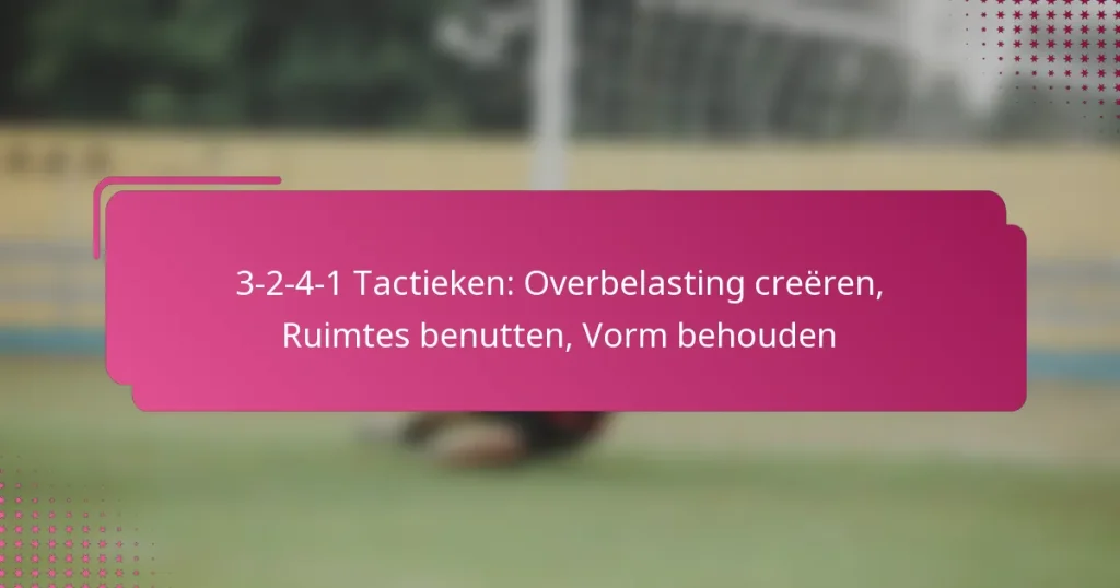 3-2-4-1 Tactieken: Overbelasting creëren, Ruimtes benutten, Vorm behouden