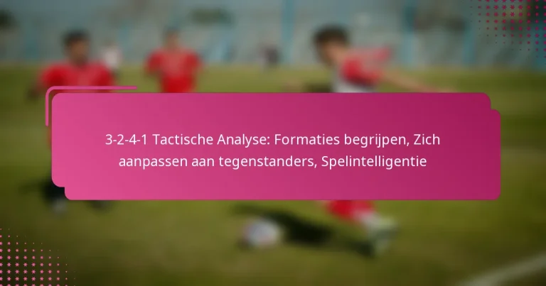 3-2-4-1 Tactische Analyse: Formaties begrijpen, Zich aanpassen aan tegenstanders, Spelintelligentie