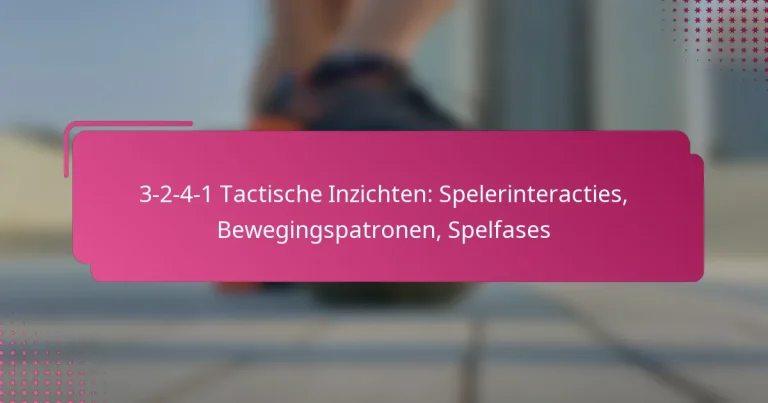 3-2-4-1 Tactische Inzichten: Spelerinteracties, Bewegingspatronen, Spelfases