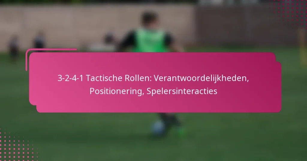 3-2-4-1 Tactische Rollen: Verantwoordelijkheden, Positionering, Spelersinteracties