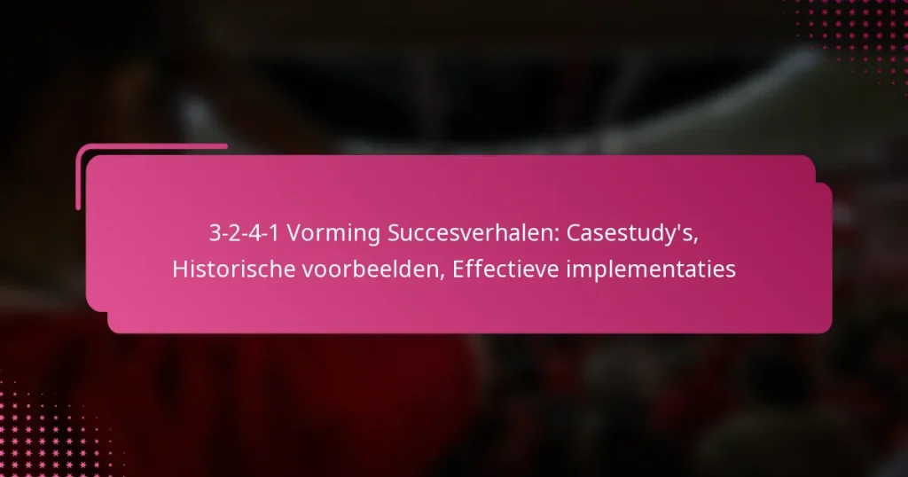 3-2-4-1 Vorming Succesverhalen: Casestudy’s, Historische voorbeelden, Effectieve implementaties