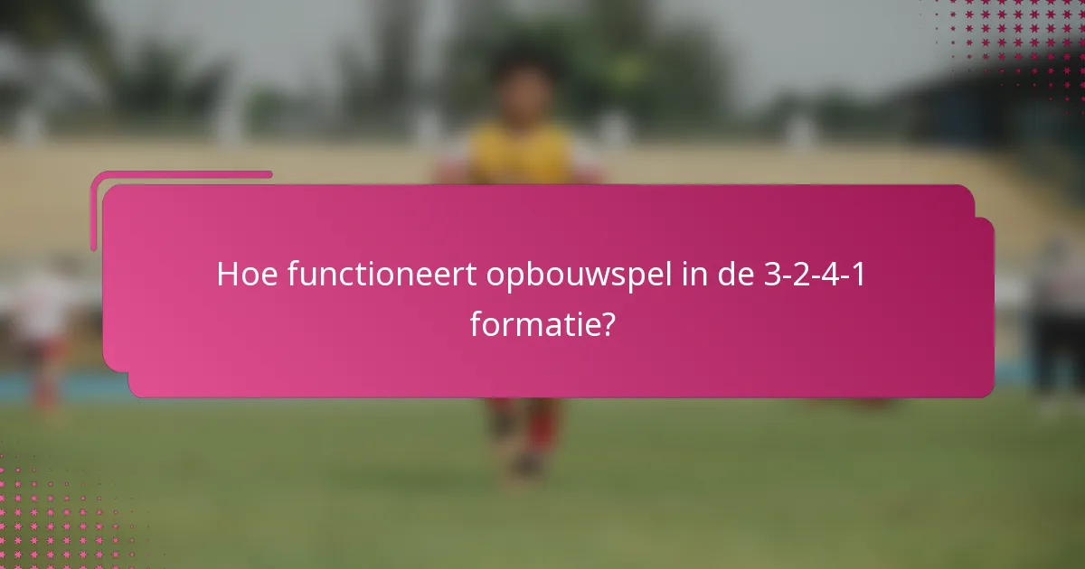 Hoe functioneert opbouwspel in de 3-2-4-1 formatie?