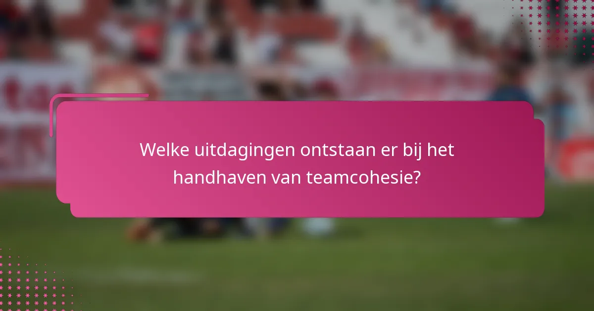 Welke uitdagingen ontstaan er bij het handhaven van teamcohesie?